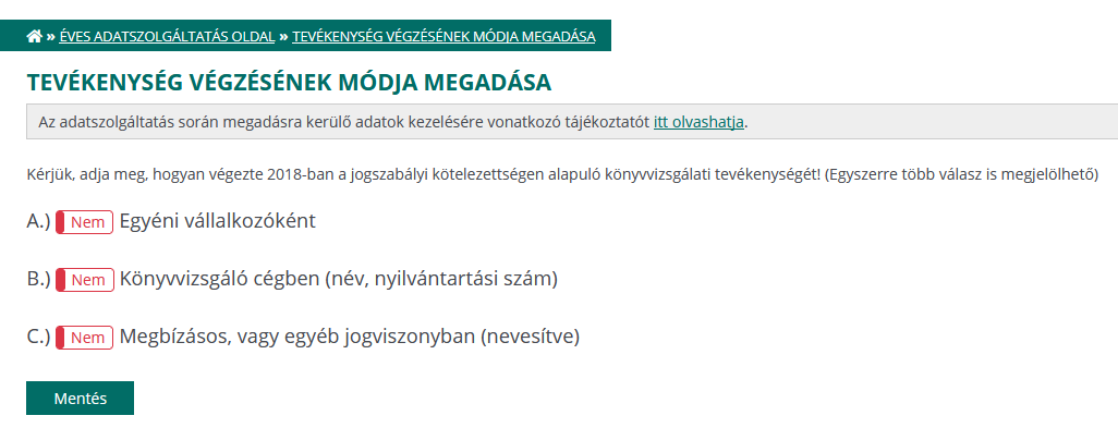 Tevékenyég végzésének módja